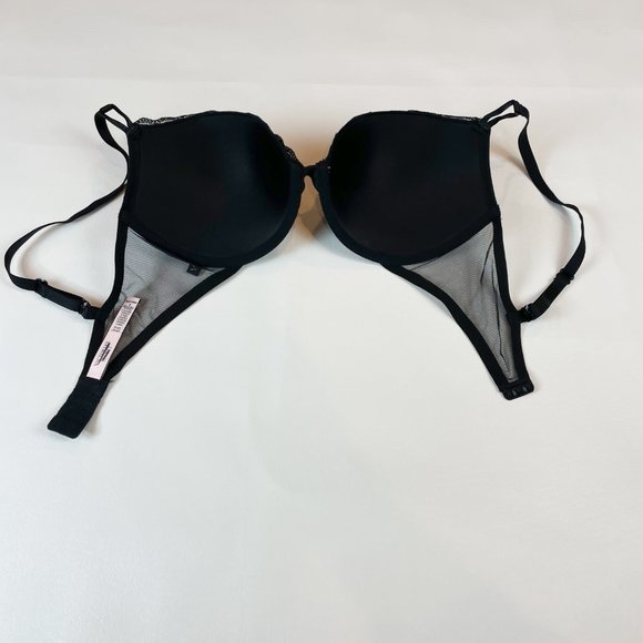 NWOT Victoria's Secret Bra 34DD Push-Up Black Gold Metallic - Picture 3 of 6